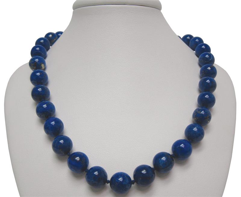 8mm Blue Lapis Lazuli Gemstone Round Beads Necklace 18''